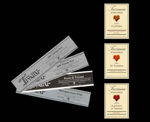 Tizzana wine labels